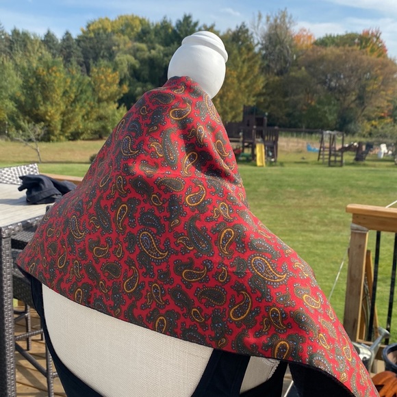 Vintage Burberry 2 sided 💯% Silk Paisley SCARF backed W/ wool/cash EUC🔥Must 👀 - Picture 14 of 17